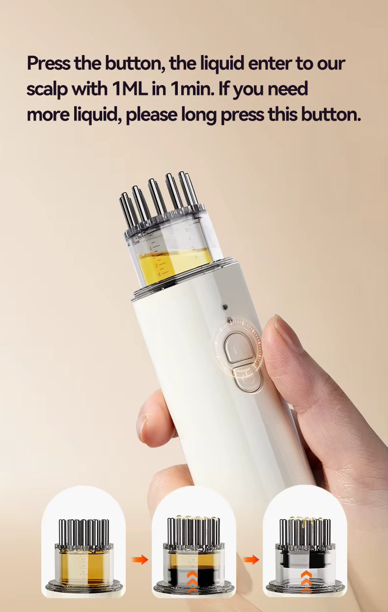 Brosse intelligente 3-en-1: Lumière rouge & bleue, massage à vitesse réglable et diffusion automatique de sérum