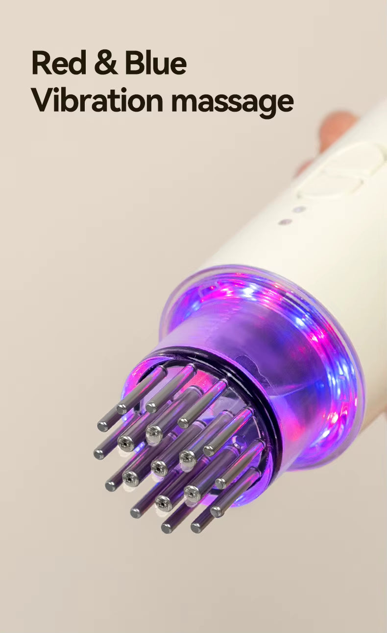 Brosse intelligente 3-en-1: Lumière rouge & bleue, massage à vitesse réglable et diffusion automatique de sérum